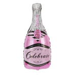 Фольгированный шар бутылка шампанского розовая