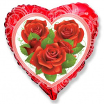 Фольгированный шар сердце с розами
